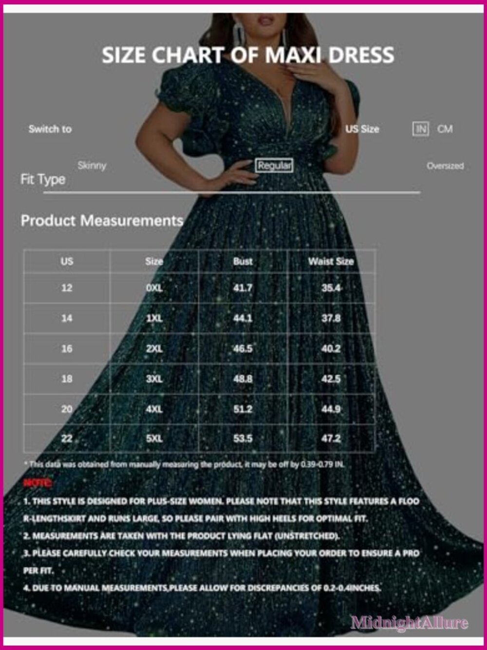 Plus Size A-Line Formal Evening Prom Dress Wedding Guest Maxi Gown - Picture 6 of 7